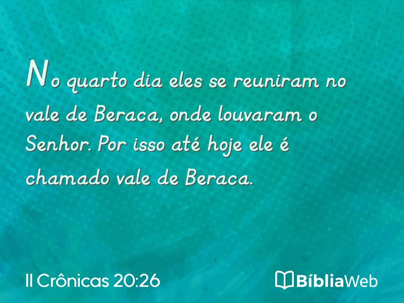 II Crônicas 20:26 em imagem para compartilhar