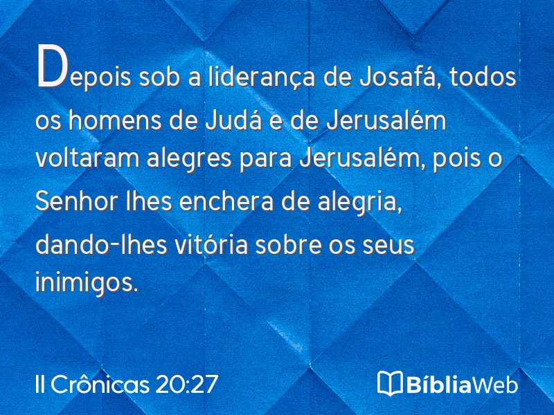 II Crônicas 20:27 em imagem para compartilhar