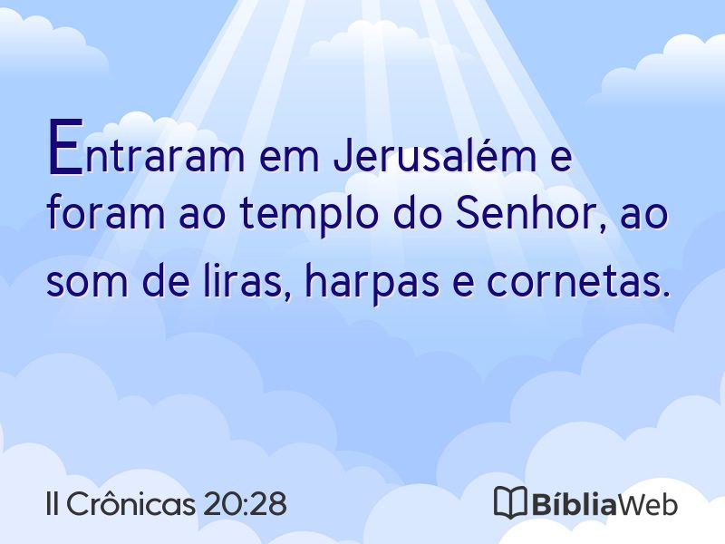 II Crônicas 20:28 em imagem para compartilhar
