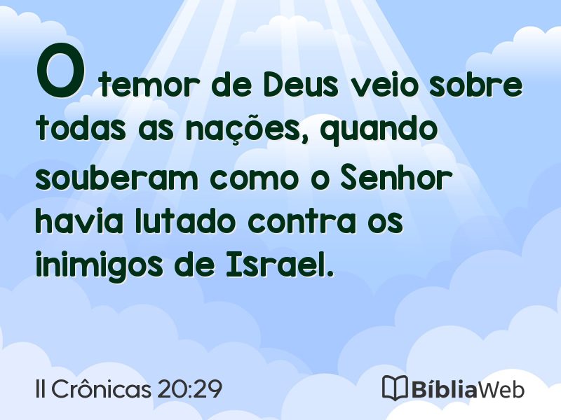 II Crônicas 20:29 em imagem para compartilhar