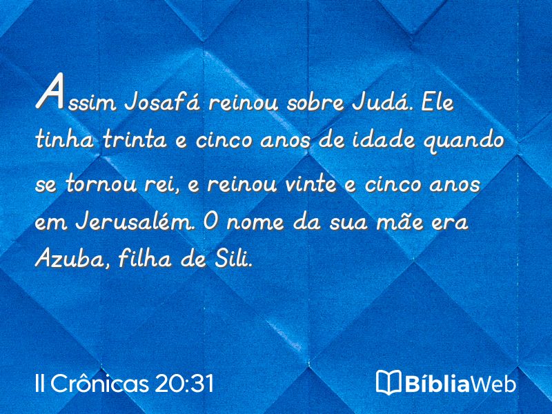 II Crônicas 20:31 em imagem para compartilhar