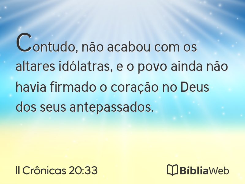 II Crônicas 20:33 em imagem para compartilhar