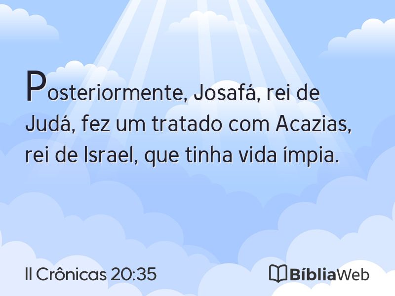 II Crônicas 20:35 em imagem para compartilhar