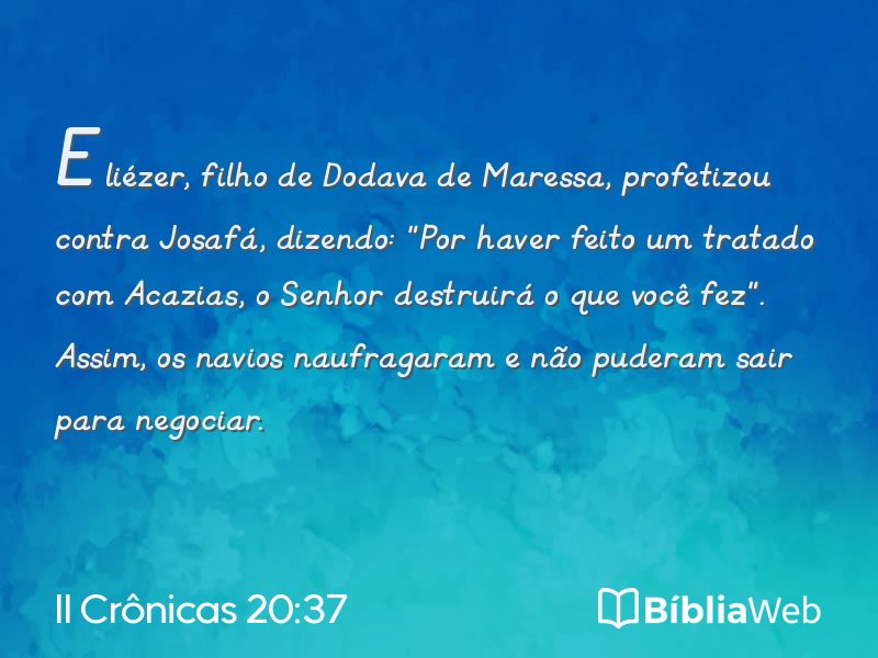 II Crônicas 20:37 em imagem para compartilhar