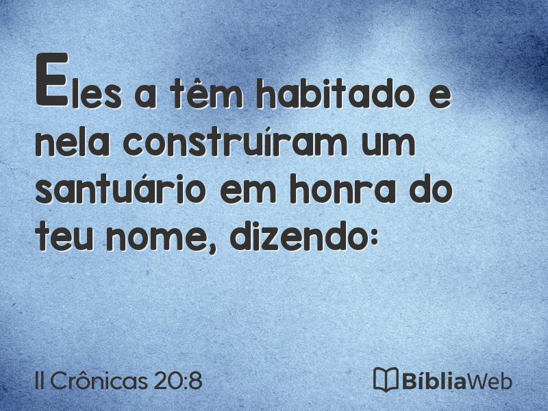 II Crônicas 20:8 em imagem para compartilhar