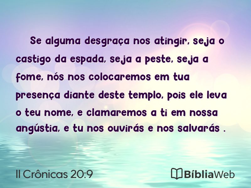 II Crônicas 20:9 em imagem para compartilhar
