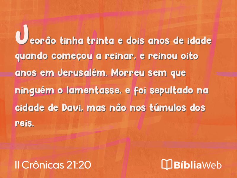 II Crônicas 21:20 em imagem para compartilhar