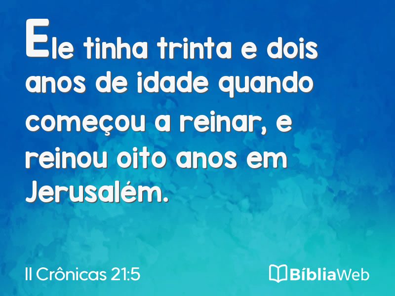 II Crônicas 21:5 em imagem para compartilhar