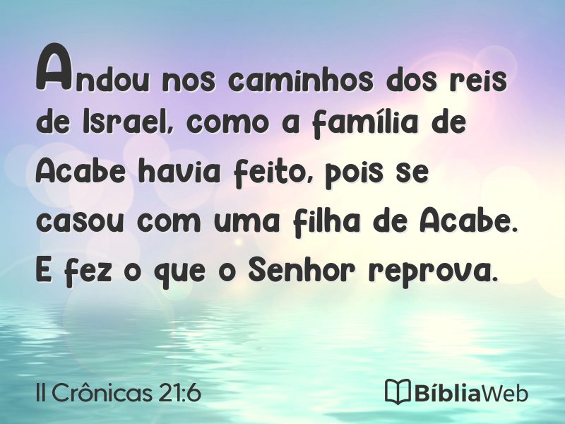II Crônicas 21:6 em imagem para compartilhar