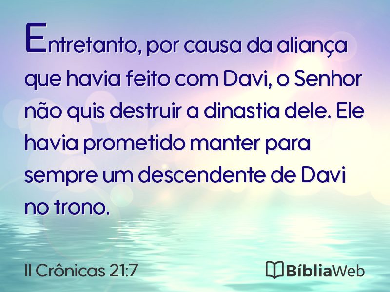 II Crônicas 21:7 em imagem para compartilhar