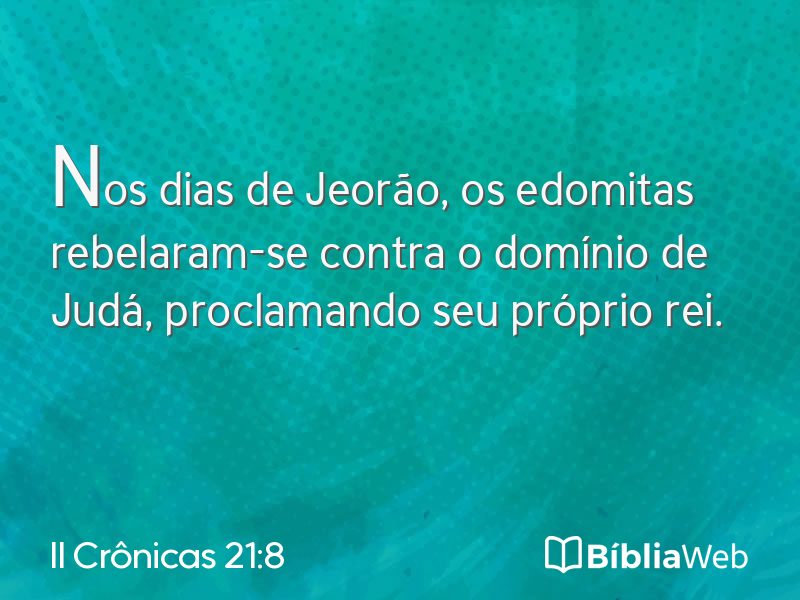 II Crônicas 21:8 em imagem para compartilhar