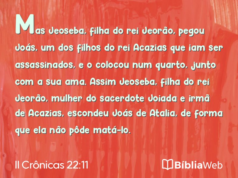 II Crônicas 22:11 em imagem para compartilhar