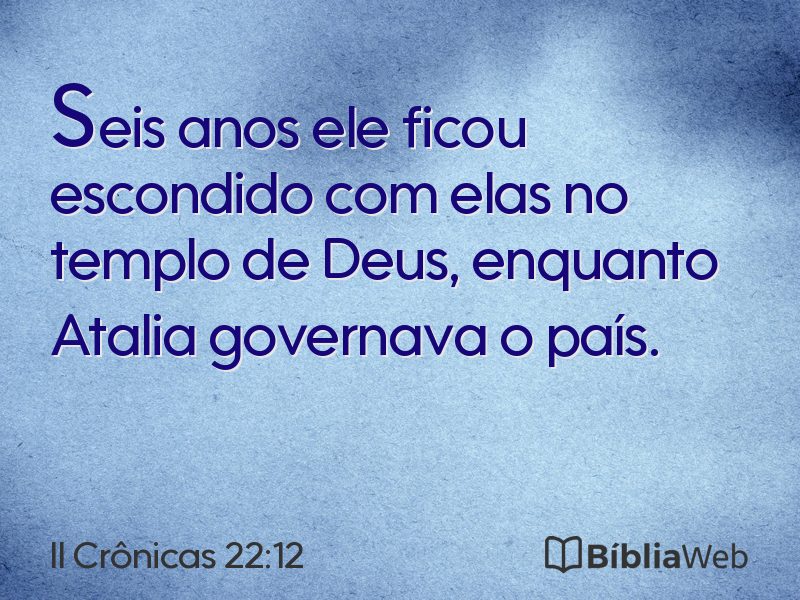 II Crônicas 22:12 em imagem para compartilhar