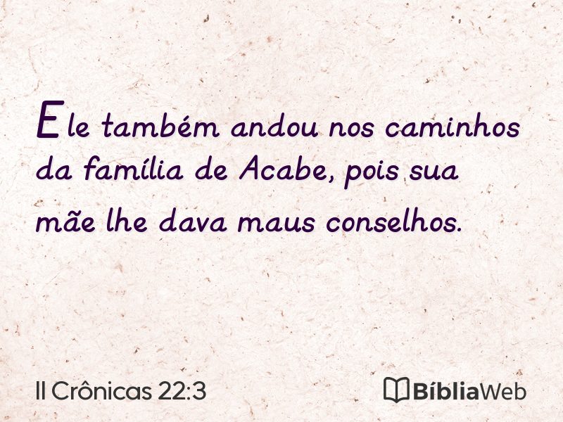 II Crônicas 22:3 em imagem para compartilhar