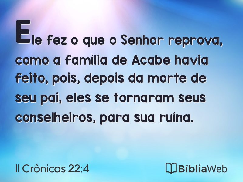 II Crônicas 22:4 em imagem para compartilhar