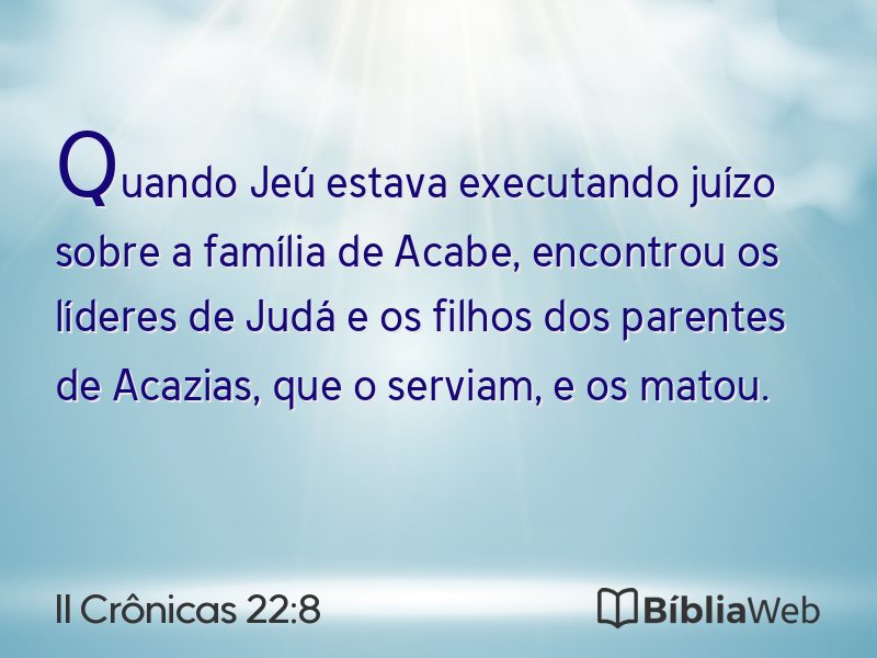II Crônicas 22:8 em imagem para compartilhar