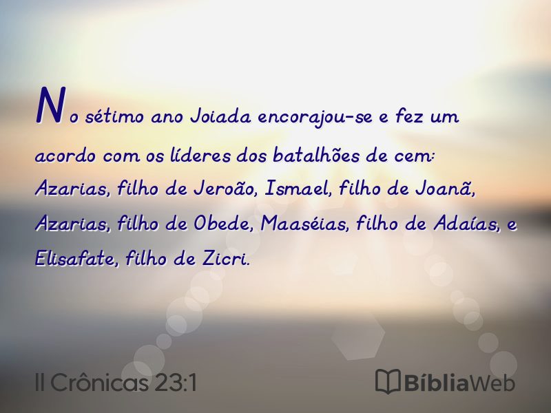 II Crônicas 23:1 em imagem para compartilhar