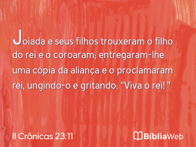 II Crônicas 23:11 em imagem para compartilhar