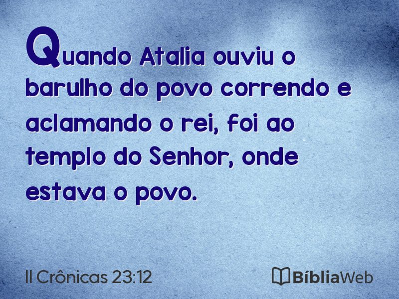II Crônicas 23:12 em imagem para compartilhar