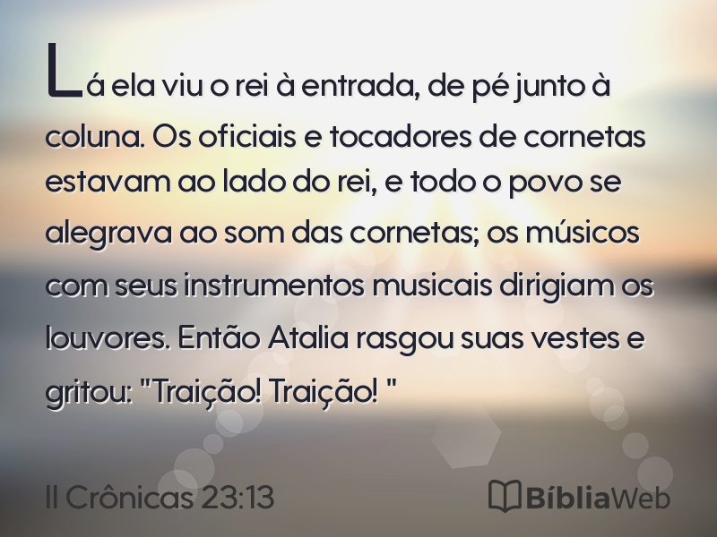 II Crônicas 23:13 em imagem para compartilhar