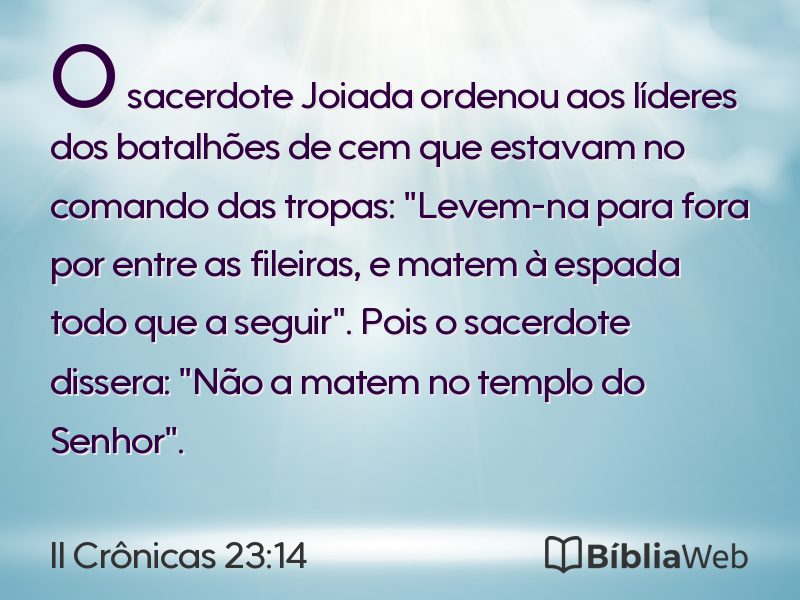 II Crônicas 23:14 em imagem para compartilhar