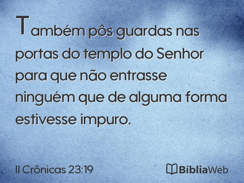 II Crônicas 23:19 em imagem para compartilhar