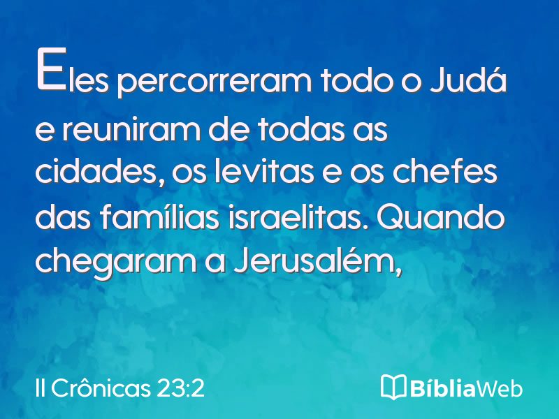 II Crônicas 23:2 em imagem para compartilhar