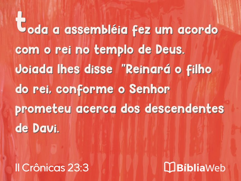 II Crônicas 23:3 em imagem para compartilhar
