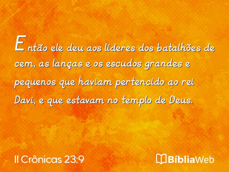 II Crônicas 23:9 em imagem para compartilhar