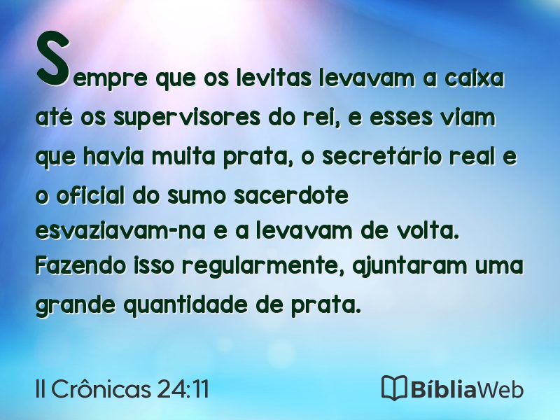 II Crônicas 24:11 em imagem para compartilhar