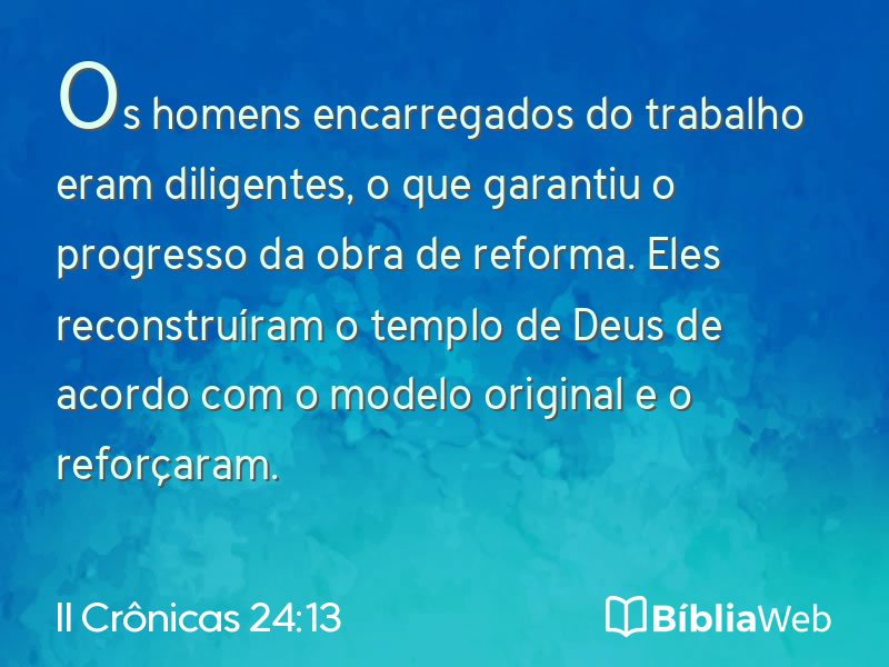 II Crônicas 24:13 em imagem para compartilhar