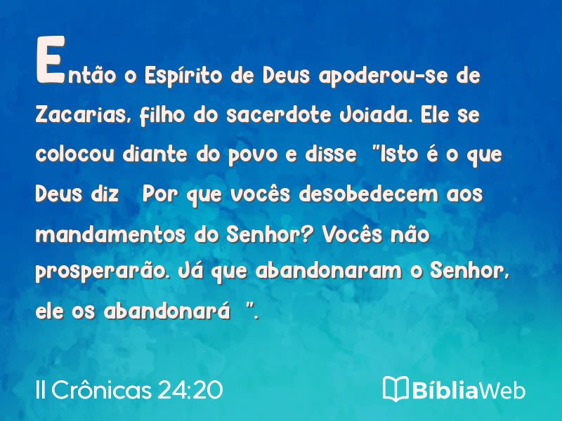 II Crônicas 24:20 em imagem para compartilhar