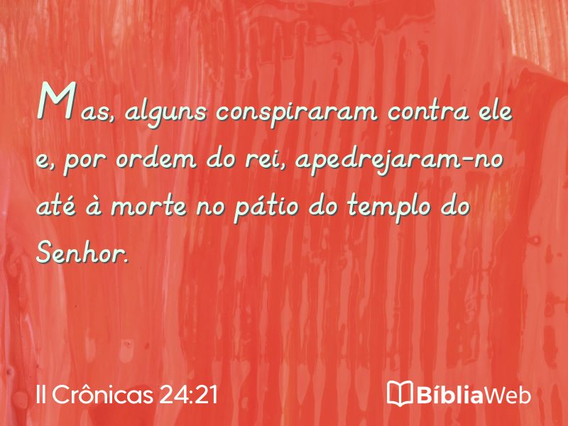 II Crônicas 24:21 em imagem para compartilhar