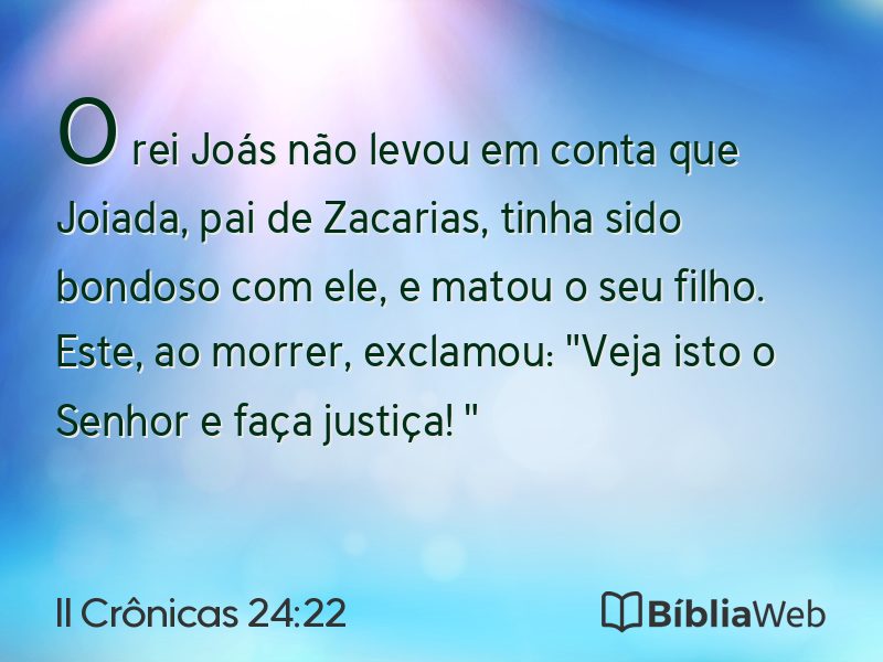II Crônicas 24:22 em imagem para compartilhar