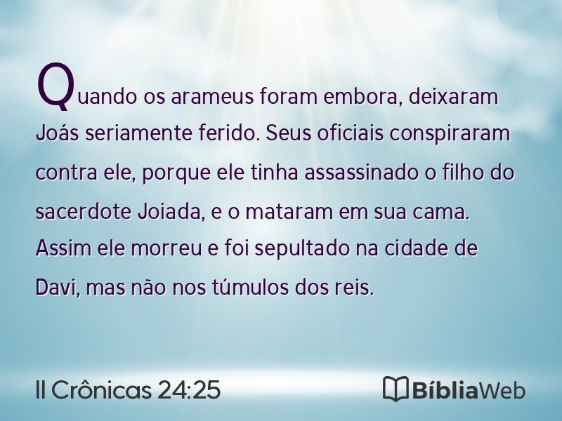II Crônicas 24:25 em imagem para compartilhar