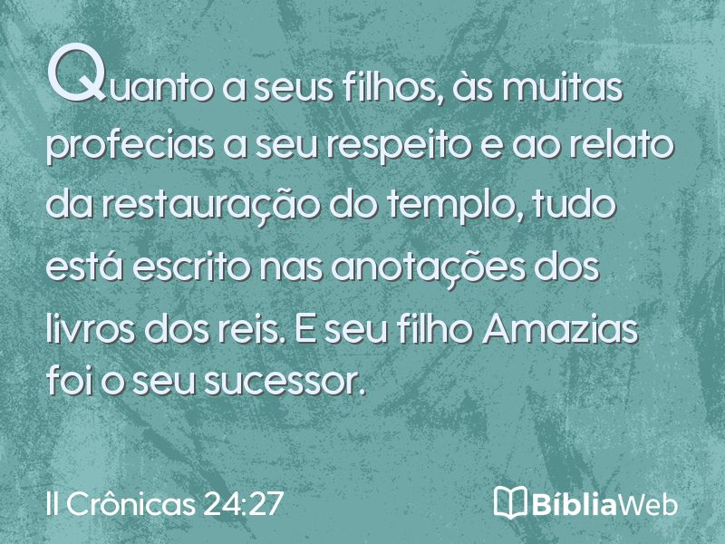 II Crônicas 24:27 em imagem para compartilhar