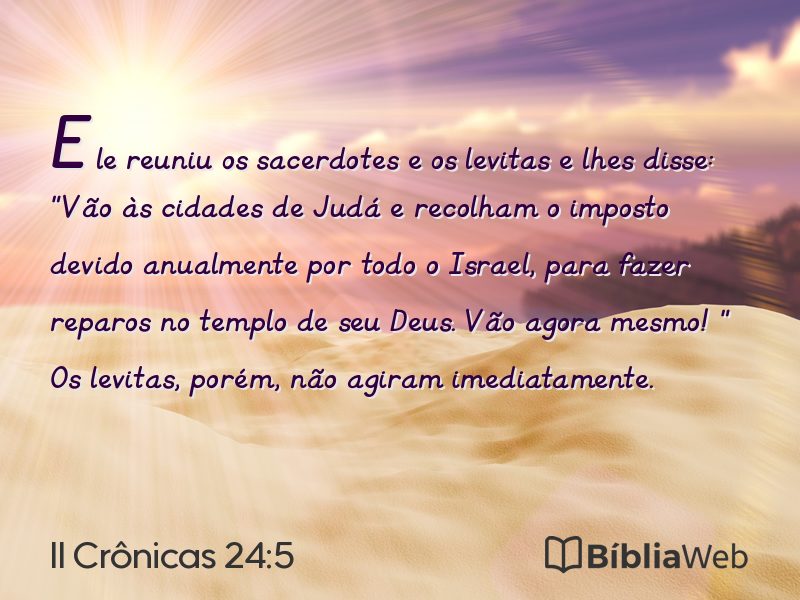 II Crônicas 24:5 em imagem para compartilhar