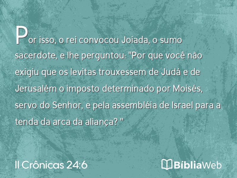 II Crônicas 24:6 em imagem para compartilhar