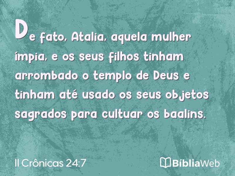 II Crônicas 24:7 em imagem para compartilhar