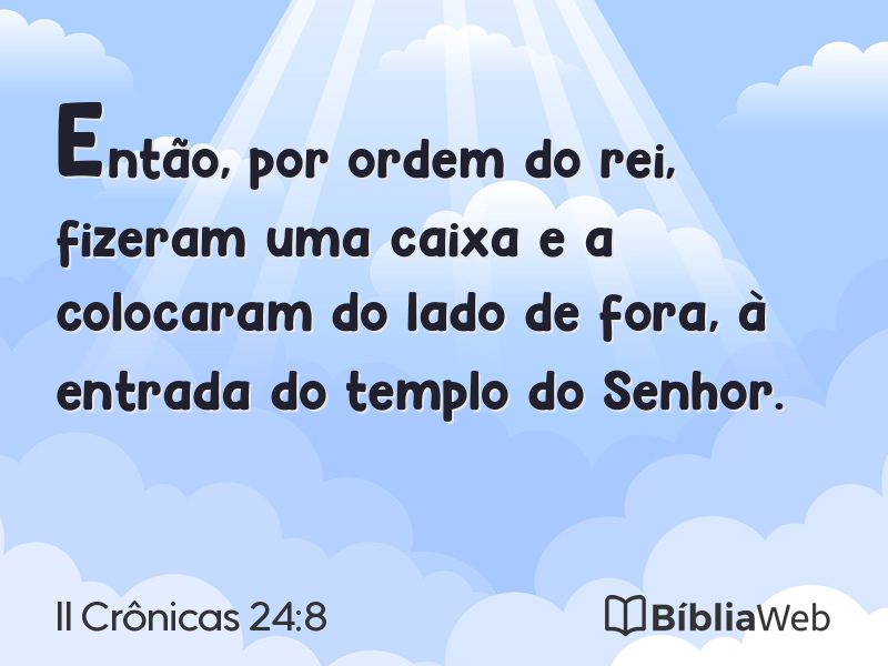 II Crônicas 24:8 em imagem para compartilhar