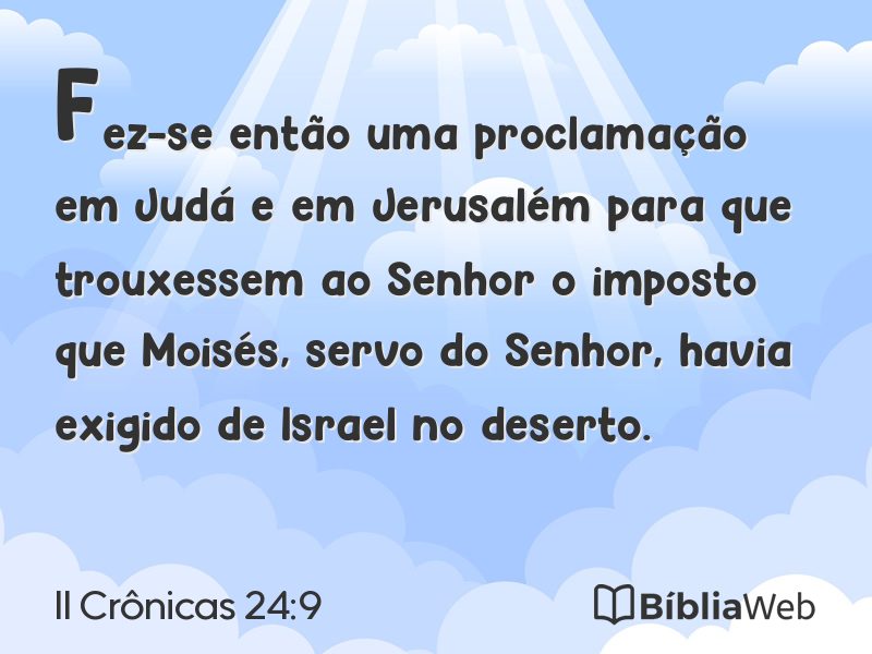 II Crônicas 24:9 em imagem para compartilhar