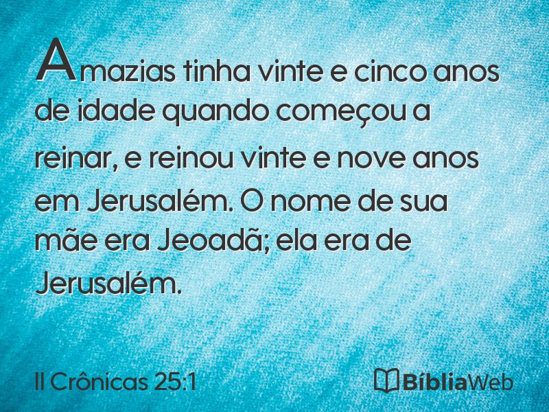 II Crônicas 25:1 em imagem para compartilhar