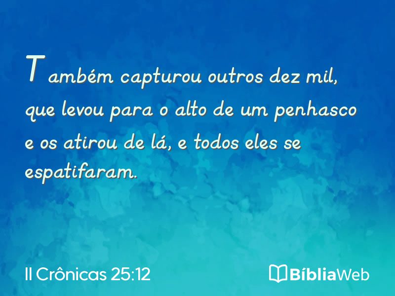 II Crônicas 25:12 em imagem para compartilhar