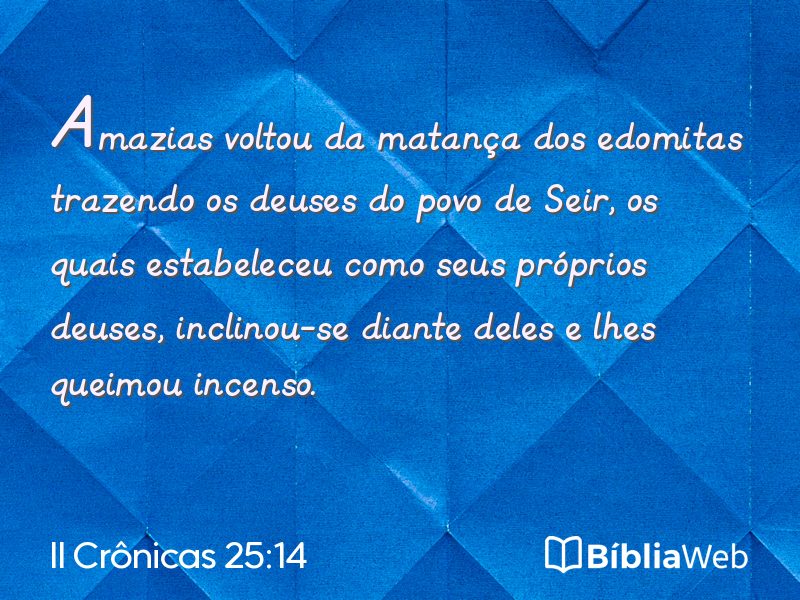 II Crônicas 25:14 em imagem para compartilhar