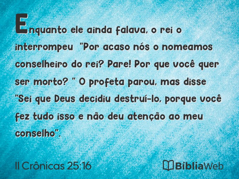 II Crônicas 25:16 em imagem para compartilhar