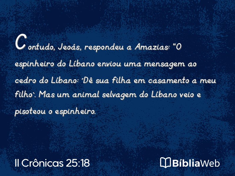 II Crônicas 25:18 em imagem para compartilhar