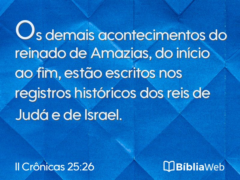 II Crônicas 25:26 em imagem para compartilhar