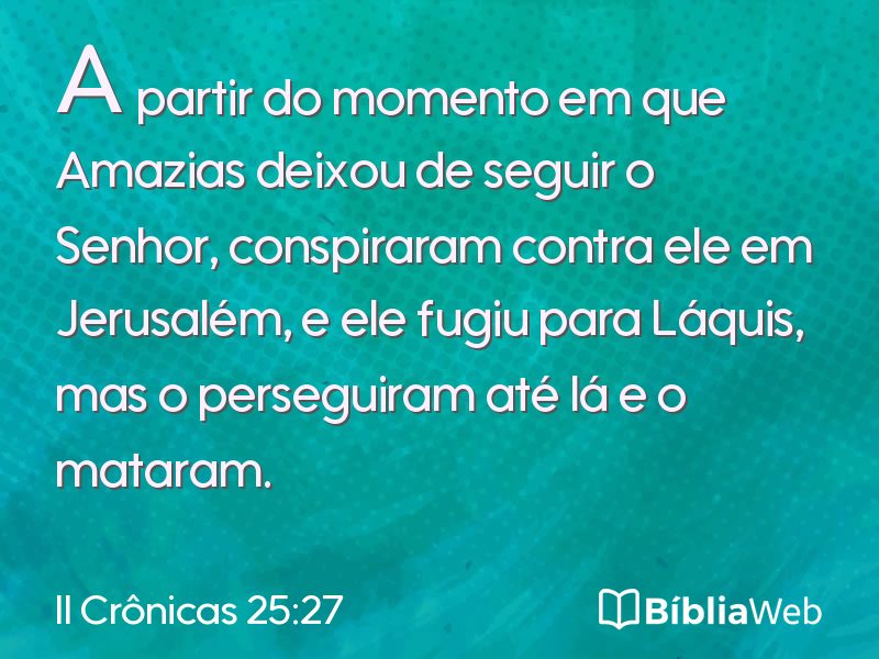 II Crônicas 25:27 em imagem para compartilhar