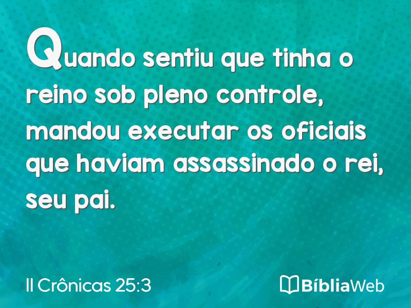 II Crônicas 25:3 em imagem para compartilhar