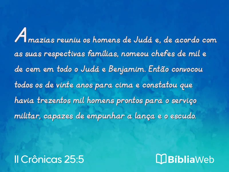 II Crônicas 25:5 em imagem para compartilhar